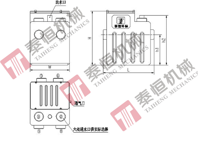 “泰恒”牌THPS小型污水提升器設(shè)計圖